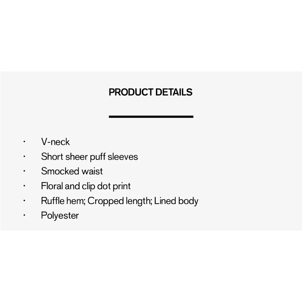 💚5 for $20💚 NEW Express Floral Clip Dot Print Smocked Waist Top - Picture 10 of 10